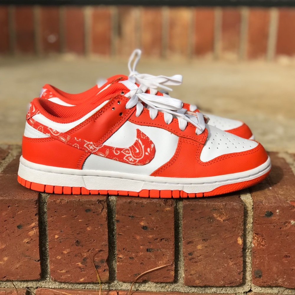 Nike Dunk Low Orange Paisley W Size 7W/ 5.5Y